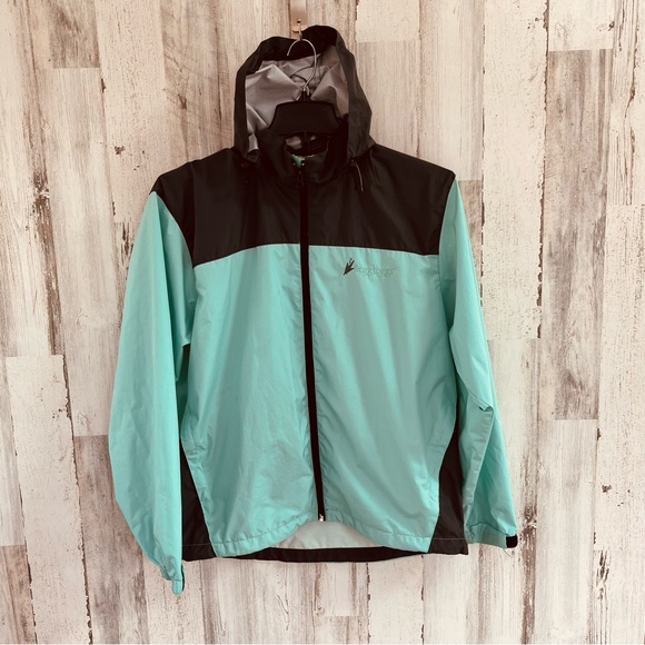 Frogg Toggs Women’s Full Zip Size L-XL River Toadz Hooded Jacket In Seafoam/Blk - Picture 1 of 9